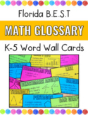 Florida B.E.S.T Math Glossary Word Wall Cards K-5 PDF & PNG