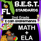 Florida B.E.S.T. Standards: 2nd Grade ELA+Math I Can Statements BUNDLE