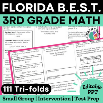 Preview of Florida B.E.S.T. Standards 3rd Grade Math Spiral Review FL BEST Test Prep