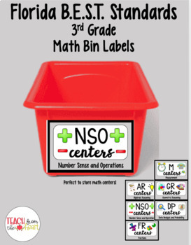 Preview of Florida B.E.S.T. Standards Math Center Bin Labels