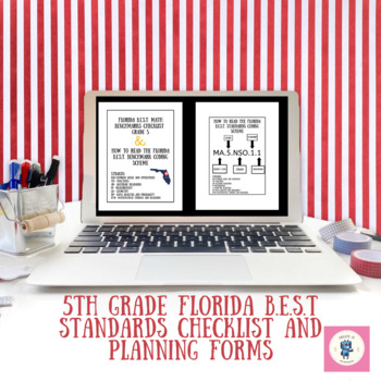 Preview of Florida B.E.S.T. standards/benchmarks checklist & planning bundle Math 5th grade