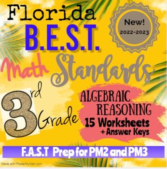 Preview of Florida BEST 3rd Grade Math: AR (Algebraic Reasoning) Progress Monitoring Prep
