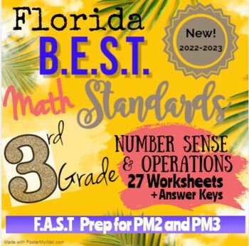 Preview of Florida BEST 3rd Grade Math: NSO (Number Sense) Progress Monitoring Prep/Review