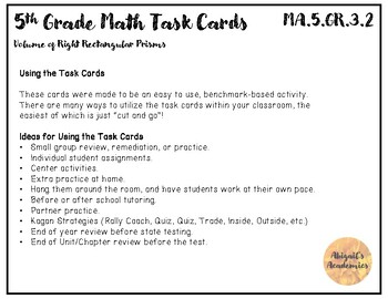 Preview of Florida BEST 5th Grade Math Task Cards MA.5.GR.3.2
