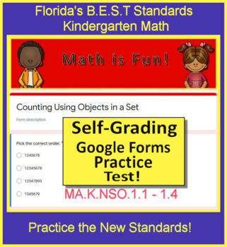 Preview of Florida BEST Kindergarten Math MA.K.NSO.1 Number Sense & Operations FAST