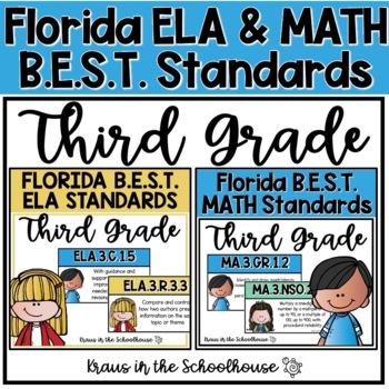 Preview of Florida BEST Standards 3rd Grade ELA and Math Bundle