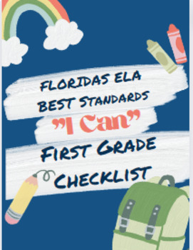 Preview of Florida BEST Standards ELA First Grade "I Can" Checklist