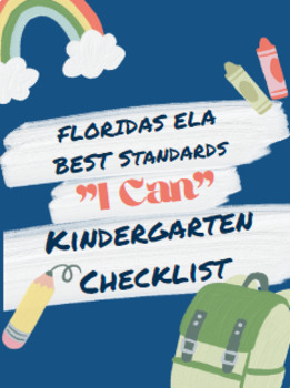 Preview of Florida BEST Standards ELA Kindergarten "I can" Checklist