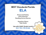 Florida BEST Standards ELA Questions: Task Cards | Exit Ti