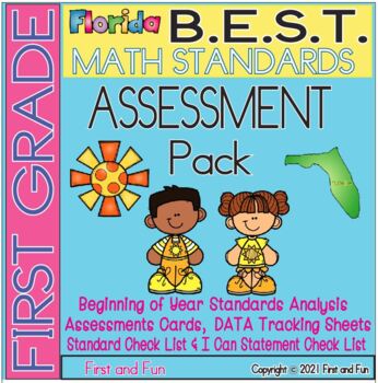 Preview of Florida BEST Standards First Grade Math Assessment  Pack
