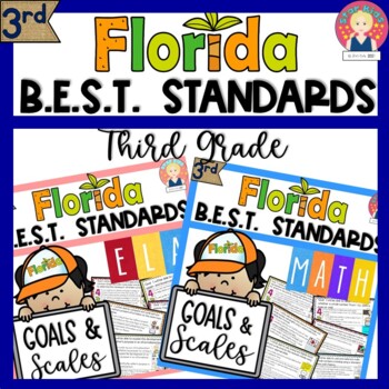Preview of Florida BEST Standards | GOALS AND SCALES | ELA and MATH | Gr 3 -Editable