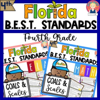 Preview of Florida BEST Standards | GOALS AND SCALES | ELA and MATH | Gr 4 -Editable