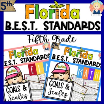Preview of Florida BEST Standards | GOALS AND SCALES | ELA and MATH | Gr 5 -Editable