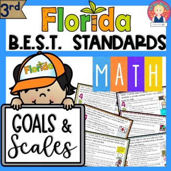 Preview of Florida BEST Standards | GOALS AND SCALES | MATH | THIRD GRADE - Editable