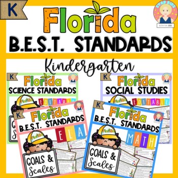 Preview of Florida BEST Standards | KINDERGARTEN GOALS AND SCALES | Editable