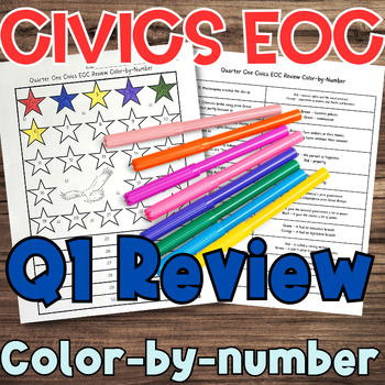Preview of Florida Civics EOC Review Quarter One Color-by-Number
