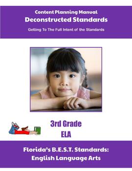 Preview of Florida Deconstructed Standards Content Planning Manual 3rd Grade ELA