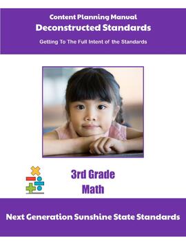 Preview of Florida Deconstructed Standards Content Planning Manual Math 3rd Grade