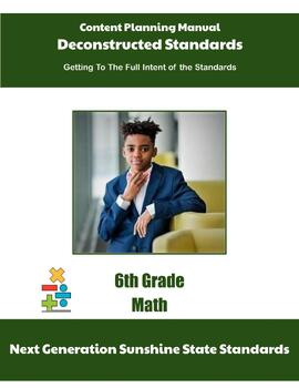Preview of Florida Deconstructed Standards Content Planning Manual - Math 6th Grade