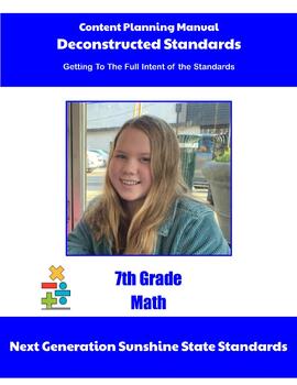 Preview of Florida Deconstructed Standards Content Planning Manual Math 7th Grade