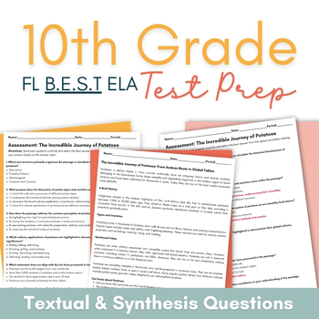 Preview of Florida FAST 10th Grade ELA Mastery: PM3 Informational Text Structure Test-Prep