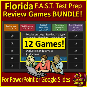 Preview of Florida FAST 12 Game Bundle Grades 6 - 8 Florida BEST ELA Reading