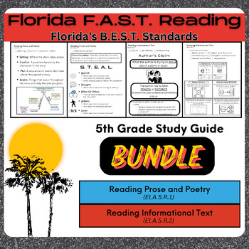 Preview of Florida FAST Reading Study Guide - 5th Grade 5.R.1 & 5.R.2