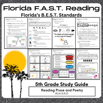 Preview of Florida FAST Reading Study Guide - 5th Grade 5.R.1 Prose and Poetry Review Notes