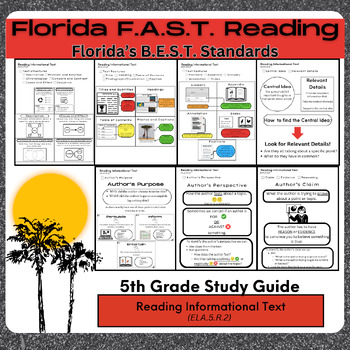 Preview of Florida FAST Reading Study Guide - 5th Grade 5.R.2 Informational Text Rev. Notes