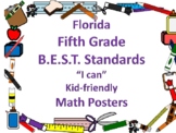 Florida Fifth Grade B.E.S.T. Math Standards Posters No Border