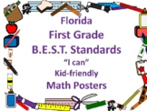 Florida First Grade B.E.S.T. Math Standards Posters No Border