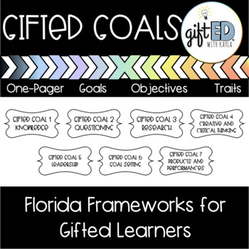 Preview of Florida Frameworks for Gifted Learners- 7 Goals with Objectives and Traits