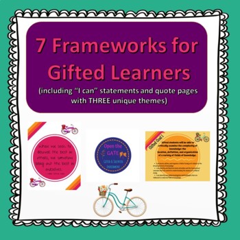 Preview of Florida Frameworks for Gifted Learners including "I can" statements and quotes