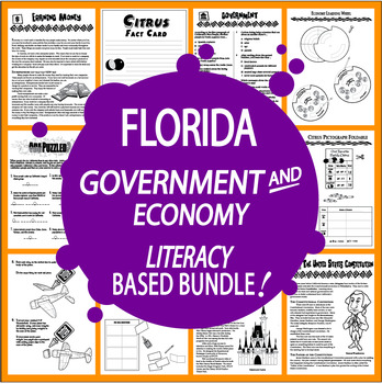 Preview of Florida Government & Economy – 4th Grade Florida History + Financial Literacy