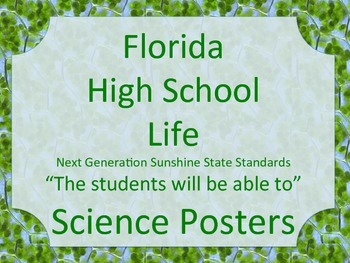 Preview of Florida High School HS Life Science Standards Posters NGSSS