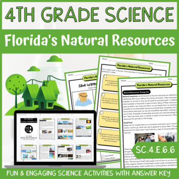 Preview of Florida Natural Resources Activity & Answer Key 4th Grade Earth & Space Science