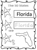 Florida Read it, Trace it, Color it Learn the States worksheet.