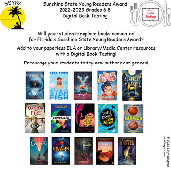 Preview of Florida SSYRA Book Award 2022-2023 Nominees Grades 6-8 Digital Book Tasting
