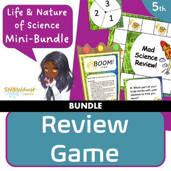 Preview of Florida Science 5th Grade Review Game: Life Science + Nature of Science Bundle