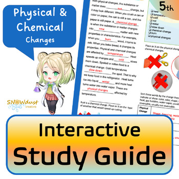 Preview of Florida Science Interactive Study Guide - Physical & Chemical Changes