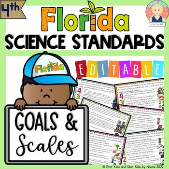 Preview of Florida Science Standards | FOURTH GRADE | GOALS AND SCALES - Editable