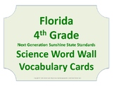 Florida Science Word Wall 4th Fourth Grade Vocabulary NGSS