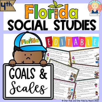 Preview of Florida Social Studies Standards | GOALS AND SCALES | FOURTH GRADE - Editable