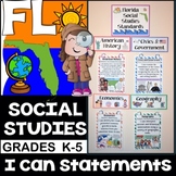 Florida Social Studies Standards I Can Statements Posters 
