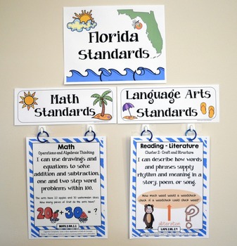 Florida Standards - I Can Statements Math & ELA (2nd Grade) - Full Page