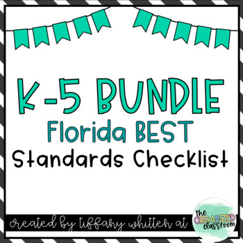 Preview of Florida BEST Standards Checklist K-5 Bundle