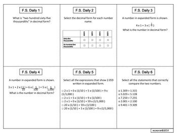 Florida Standards Daily Math-5th Grade: MAFS5.NBT.1.3 by Ana McMoran