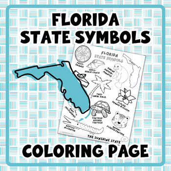 Preview of Florida State Symbols Coloring Page | for PreK and Kindergarten Social Studies