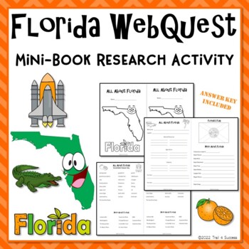 Preview of Florida Webquest Worksheets Reading Research Mini Book