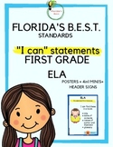 Florida's B.E.S.T.  ELA FIRST GRADE - "I Can" Resource